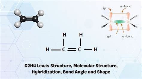 C2H4 lewis structure, molecular geometry, bond angle  .